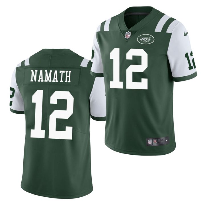 Men New York Jets 12 Joe Namath Nike Green Vapor Untouchable Limited NFL Jersey